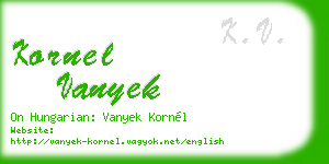 kornel vanyek business card